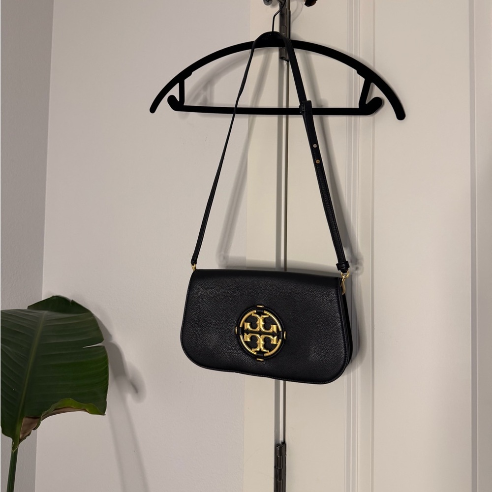 Tony Burch Miller Black Clutch Leather Shoulder Bag